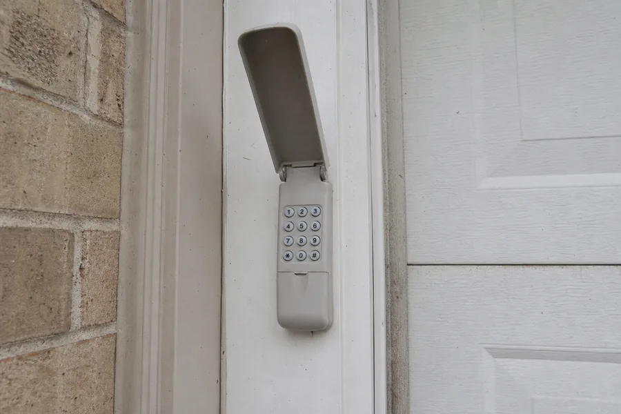 An outdoor keypad beside a garage in Atlanta, GA