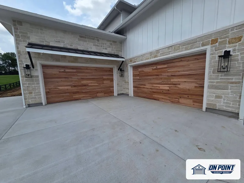Two new wood-look doors, photo from one of our jobs
